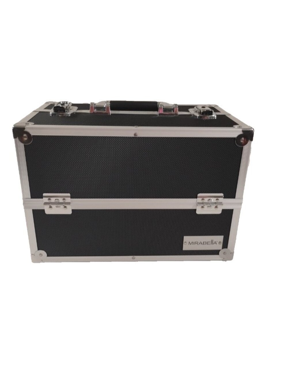 Mirabella Professional Makeup Organizer Case  Black Aluminum / Key Set / Carryi